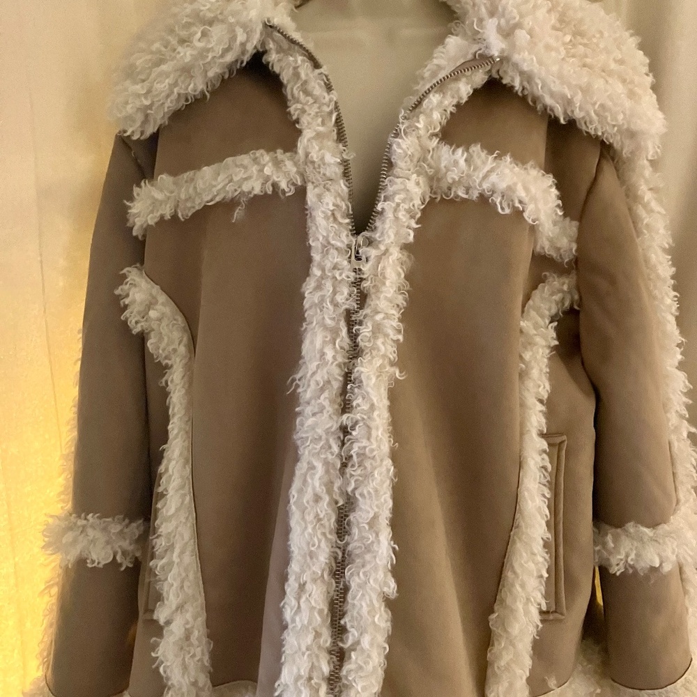 Faux Shearling Jacket Topshop US 10
